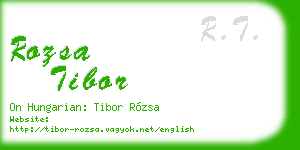 rozsa tibor business card