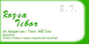 rozsa tibor business card